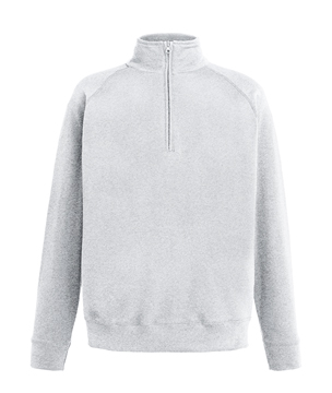 FELPA MEZZA ZIP LEGGERA ( FRUIT OF THE LOOM ) grigio melange